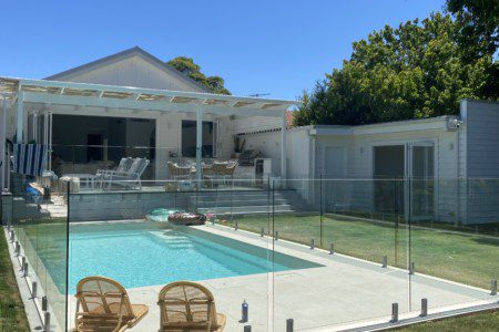 Holiday in Haberfield - open plan out to palms, pool, deck, garden
