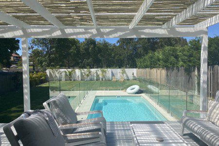 Holiday in Haberfield - open plan out to palms, pool, deck, garden