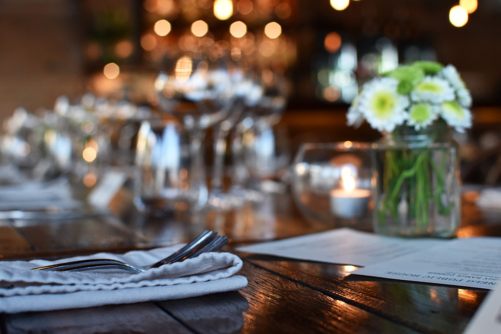 Warm, rustic restaurant