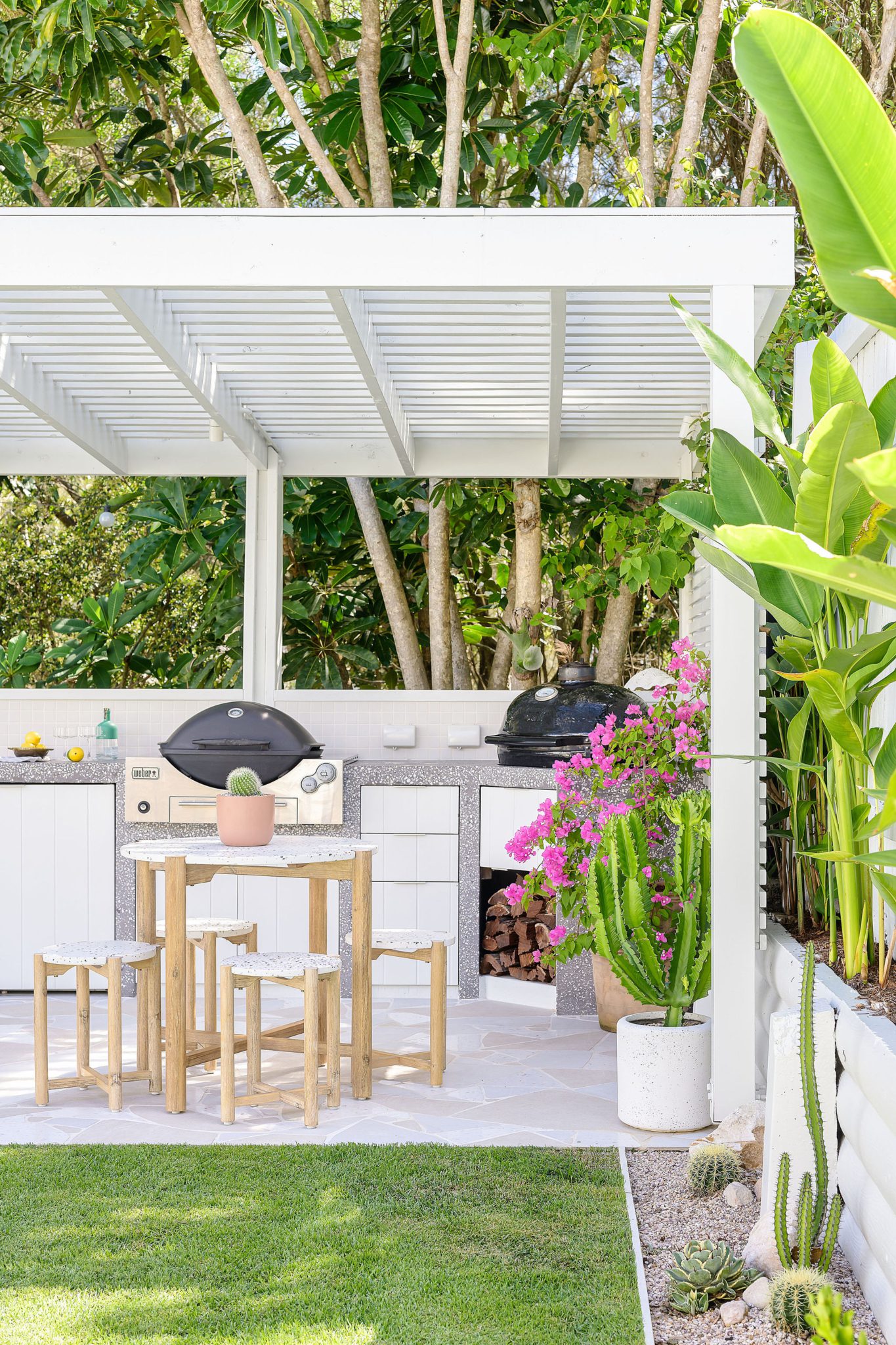 Coastal Poolside Deck with Pergola