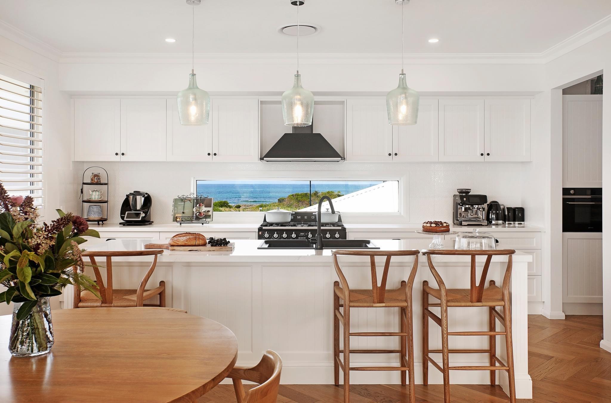 Coastal Hamptons Style with Marina and Beach Views