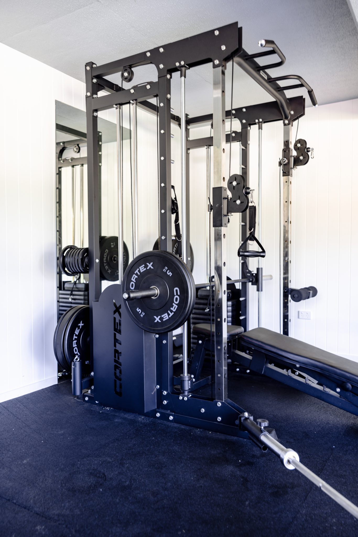 Rock cave sauna & gym space