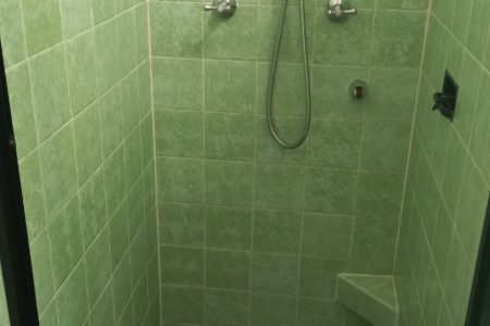 1960's Vintage Retro Green and Black Bathroom