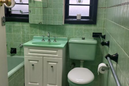 1960's Vintage Retro Green and Black Bathroom