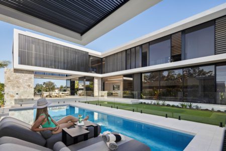 Luxe Waterfront House with Courtyard Pool