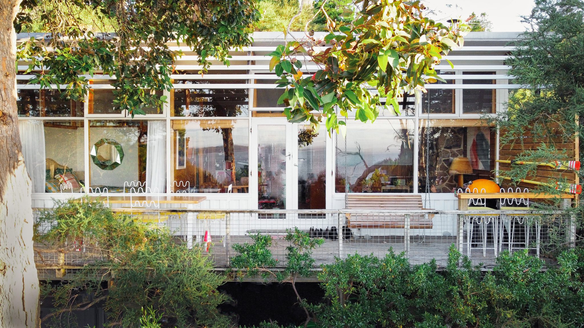 Mid-Century Beach Shack with Retro Charm & Cinematic Style